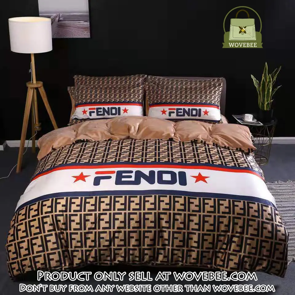 Fendi luxury logo fashion brand premium bedding set home decor hqn wvb4822293